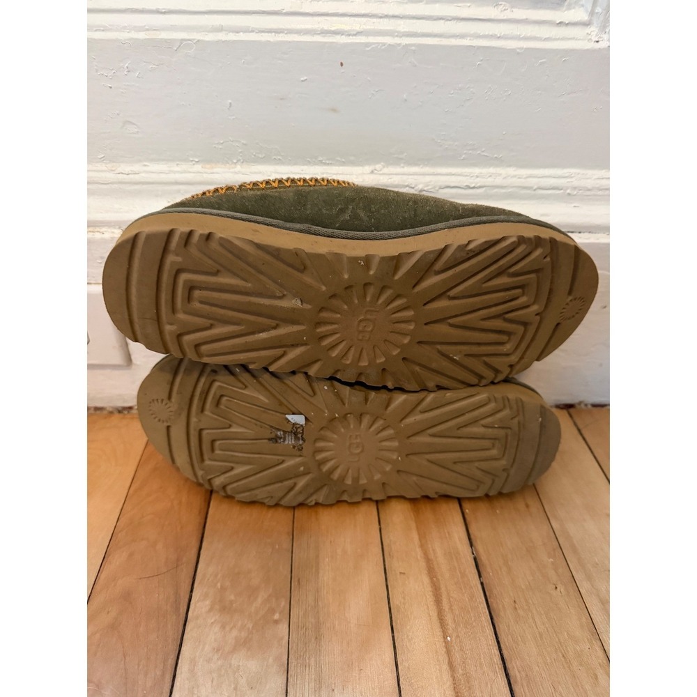 UGG Tasman Olive Green Suede Sheepskin Lined Slippers Womens 8 Clog Shoe Granola - Picture 6 of 7